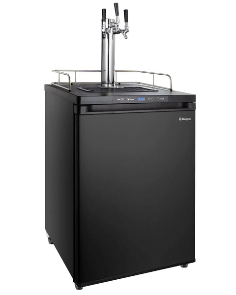 Kegco 24 Wide Triple Tap Black Digital Kegerator - K309B-3NK