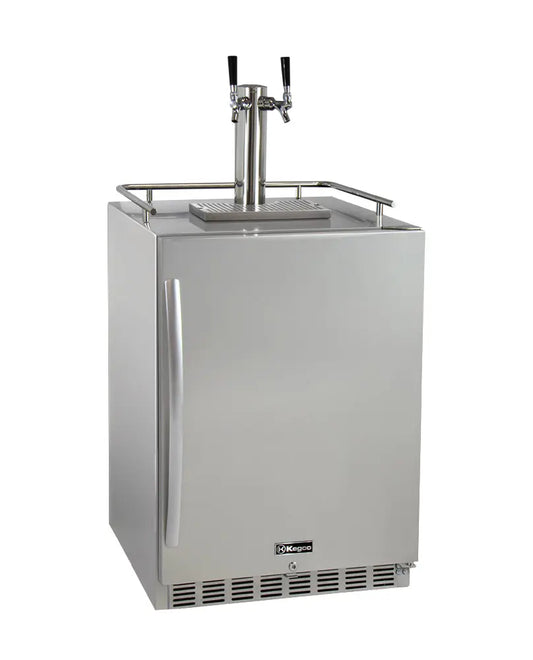 Kegco 24" Wide Dual Tap Stainless Steel Outdoor Kegerator - HK38SSU-2