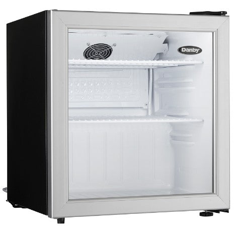 Danby 1.6 cu. ft. Compact Glass Door Fridge in Platinum - DAG016A1BDB