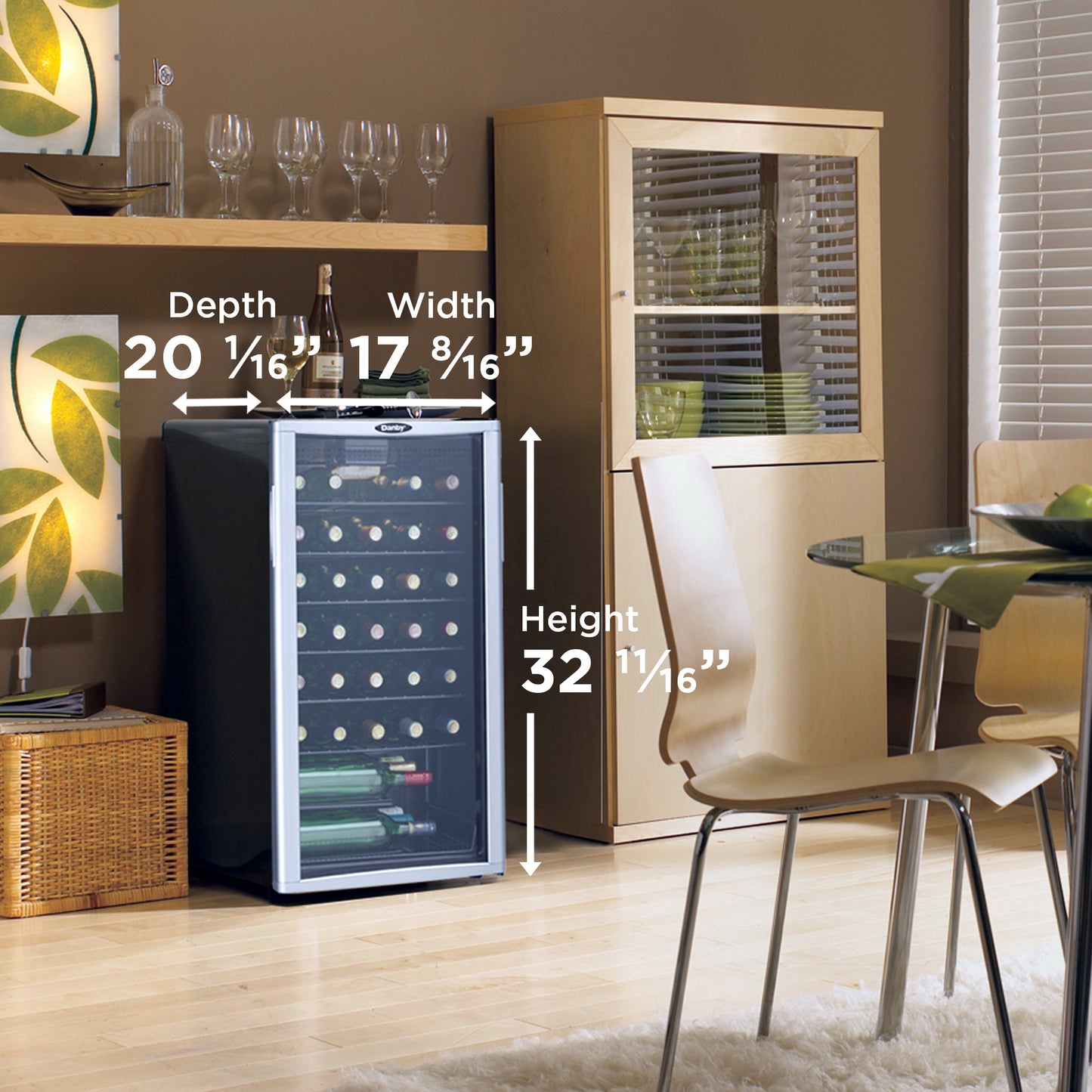 Danby 36 Bottle Free-Standing Wine Cooler in Platinum - DWC350BLP