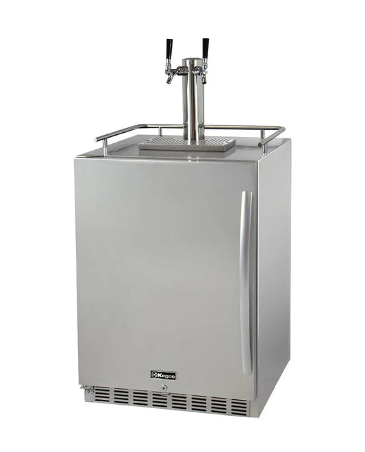 Kegco 24" Wide Dual Tap All Stainless Steel Outdoor Kegerator - HK38SSU-L-2