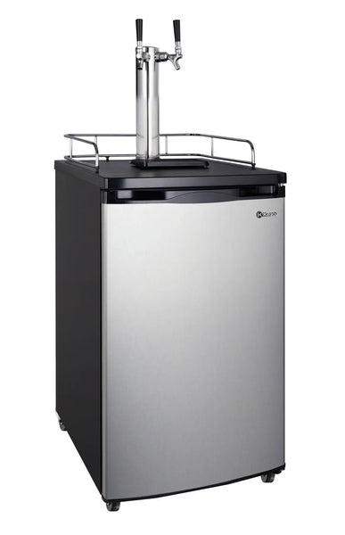 Kegco 20 Wide Dual Tap Stainless Steel Kegerator - K199SS-2NK