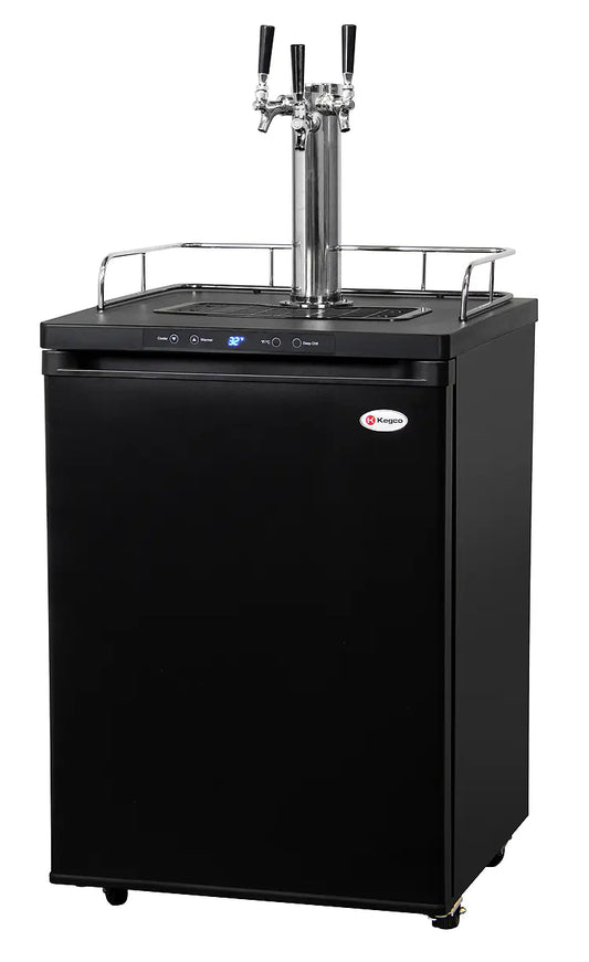 Kegco 24" Wide Kombucha Triple Tap Black Kegerator - KOM30B-3NK