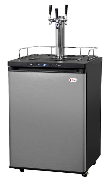 Kegco 24 Wide Kombucha Triple Tap Stainless Steel Kegerator - KOM30S-3NK