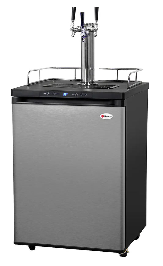 Kegco 24" Wide Homebrew Triple Tap Stainless Steel Digital Kegerator - HBK309S-3NK