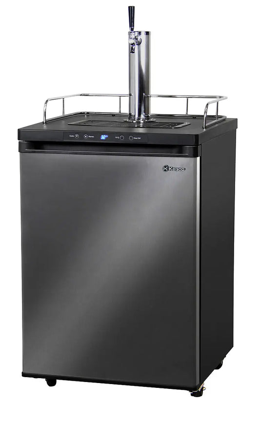 Kegco 24" Wide Single Tap Black Stainless Steel Digital Kegerator - K309X-1NK