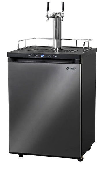 Kegco 24 Wide Dual Tap Black Stainless Steel Digital Kegerator - K309X-2NK