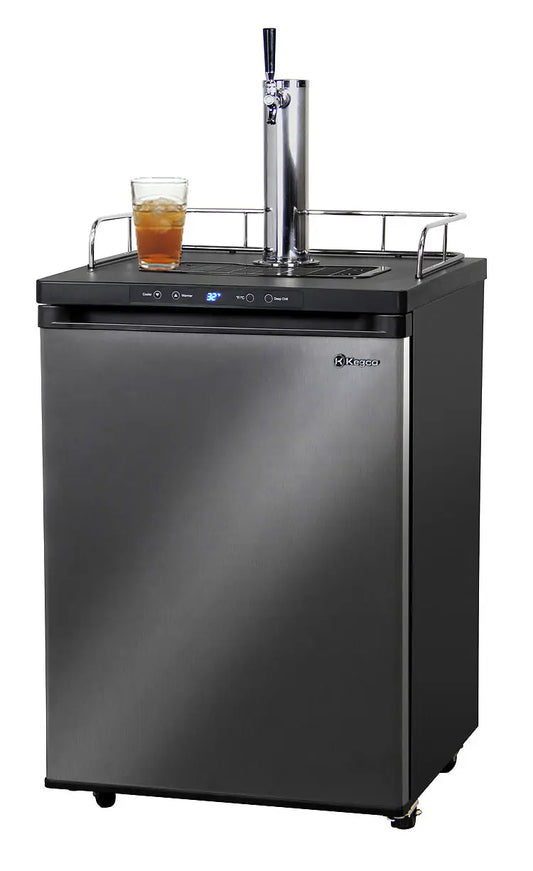 Kegco 24" Wide Kombucha Single Tap Black Stainless Steel Kegerator - KOM30X-1NK