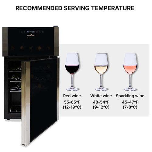 Koolatron 29 Bottle Dual Zone Wine Cooler, Black - WC29