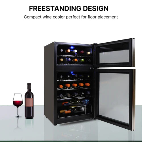 Koolatron 29 Bottle Dual Zone Wine Cooler, Black - WC29