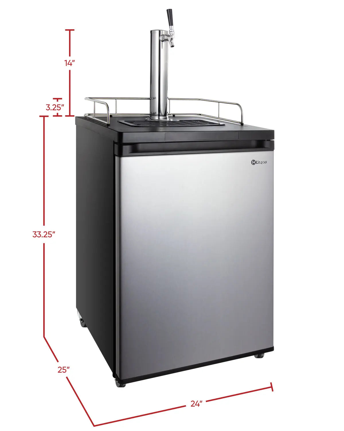 Kegco 24" Wide Kombucha Single Tap Stainless Steel Kegerator - KOM20S-1NK