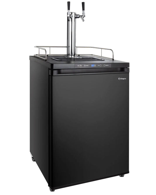 Kegco 24" Wide Kombucha Dual Tap Black Kegerator - KOM30B-2NK