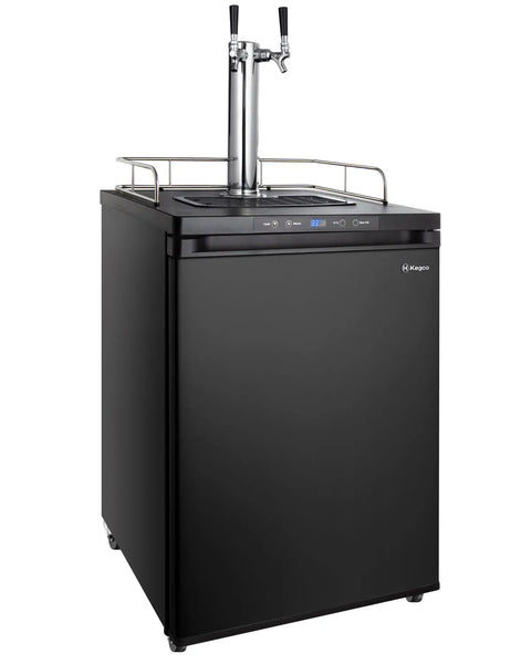 Kegco 24 Wide Kombucha Dual Tap Black Kegerator - KOM30B-2NK