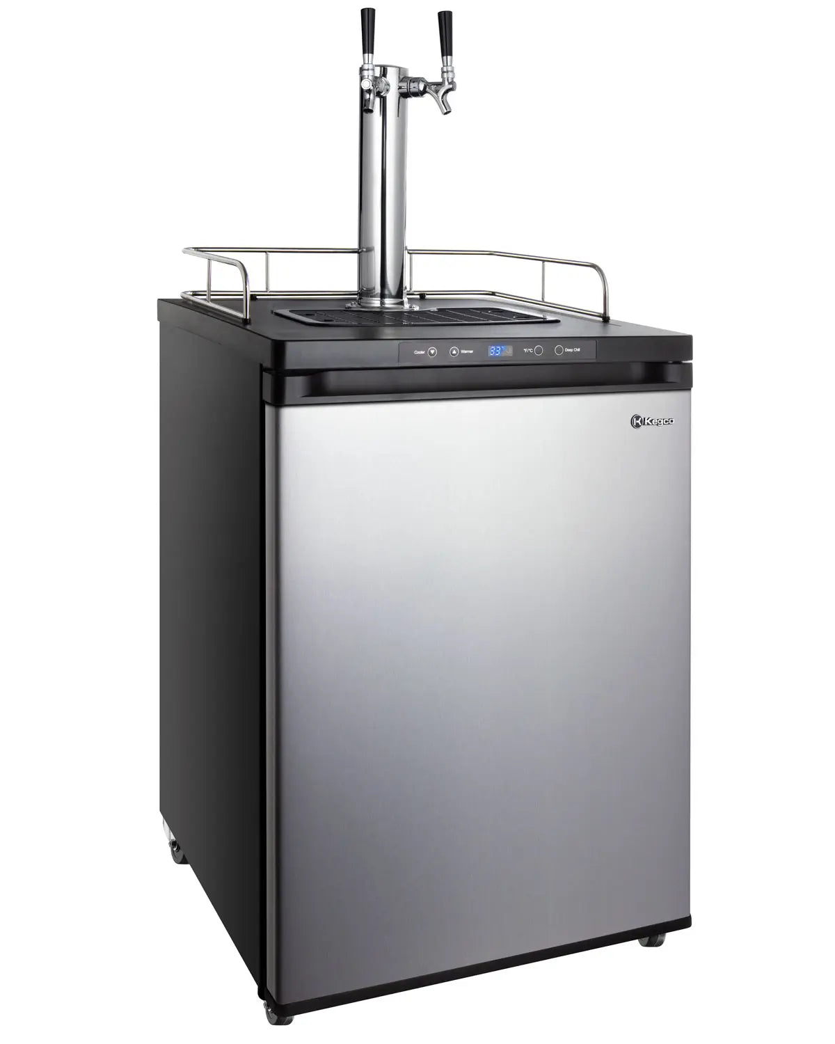 Kegco 24" Wide Dual Tap Stainless Steel Digital Kegerator - K309SS-2NK