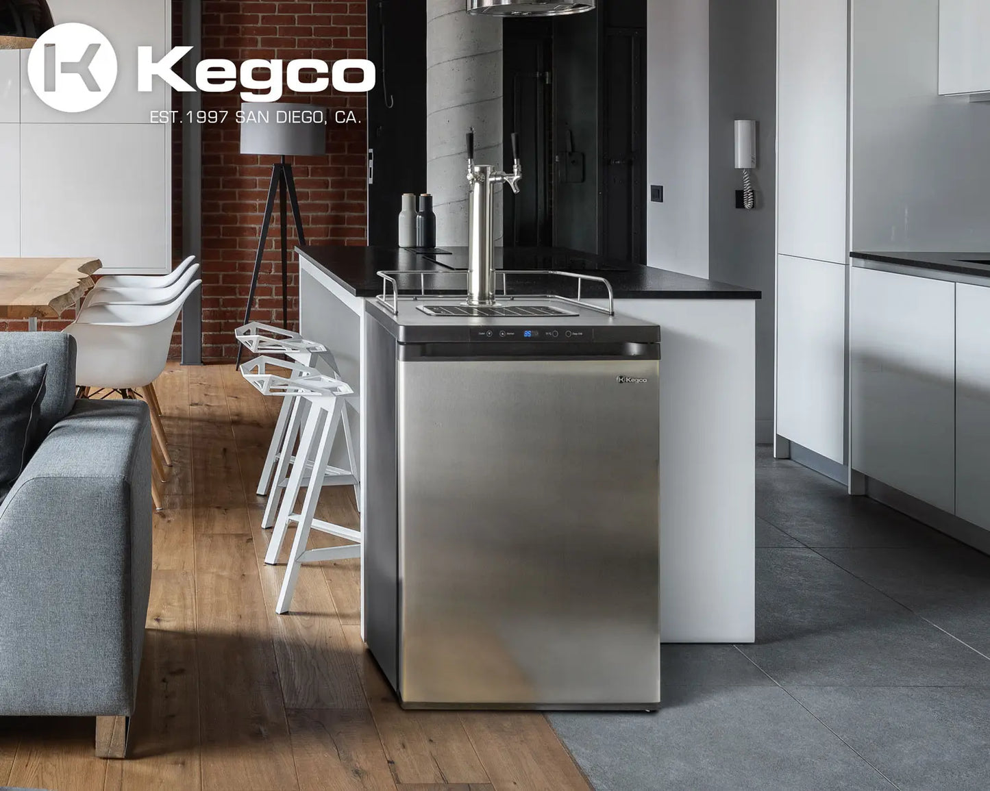 Kegco 24" Wide Dual Tap Stainless Steel Digital Kegerator - K309SS-2NK