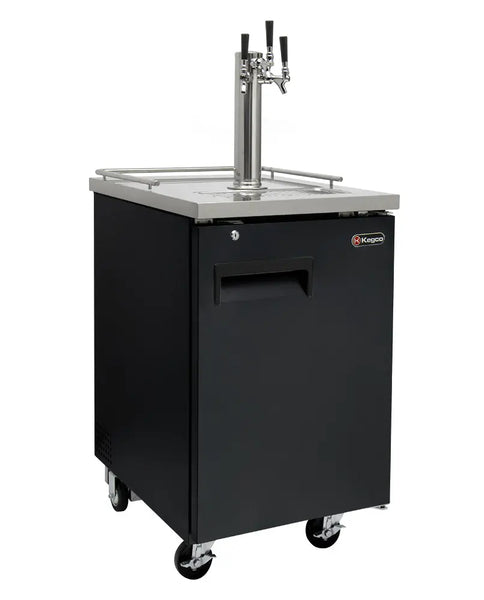 Kegco 24 Wide Triple Tap Black Commercial Kegerator - XCK-1B-3